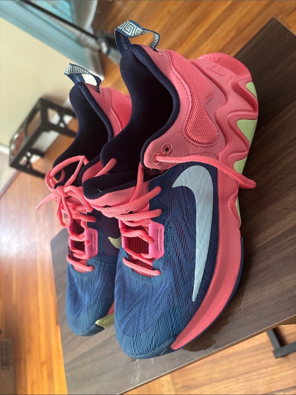 Nike Women's Running Shoes - Navy, Pink & Lime Accents